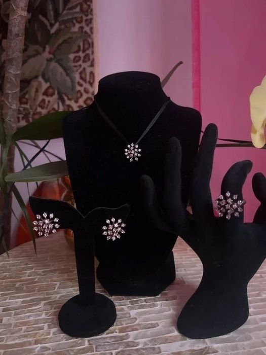 Set nou de bijuterii din argint 925 rodiat si zirconii