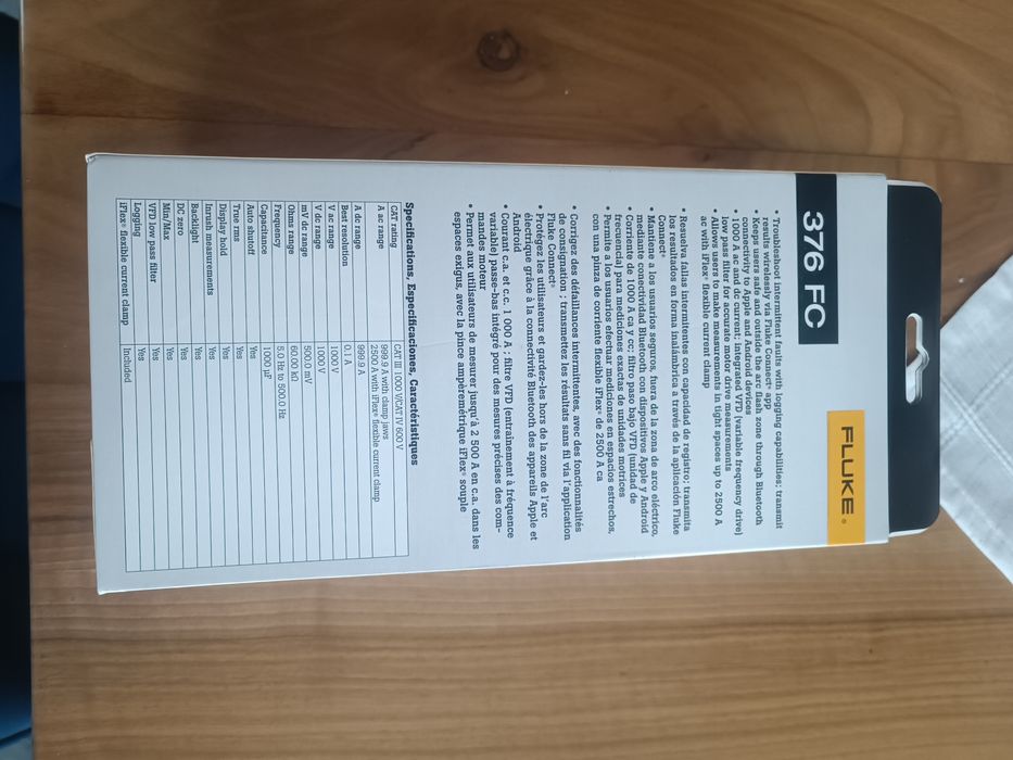 Titlu: Fluke 376 FC – Clește ampermetric True RMS AC/DC – Nou, sigilat