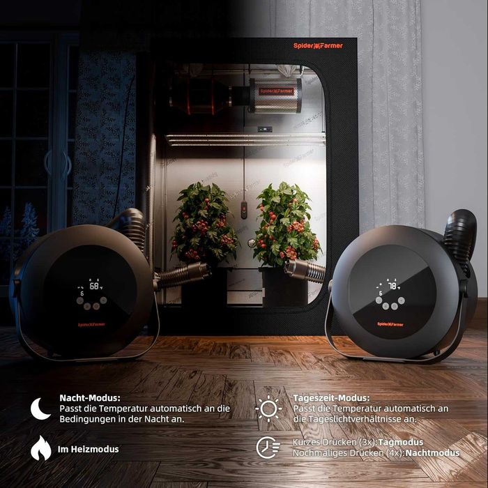 Aerotermă Spider Farmer 540W - Control Inteligent - Grow Tent