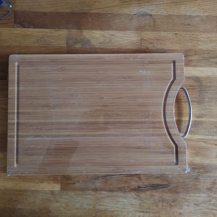 Set de tranșat carne cu tocător bambus 37*24cm