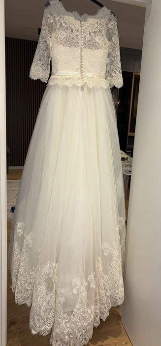 Rochie de mireasa XS-S si crinolina-5 cercuri