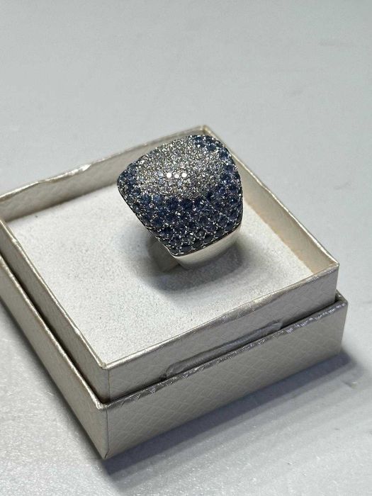 INEL AUR alb 18K + Diamante = 1.5CT + Safire = 5CT - 21g. - Pasquale Bruni !