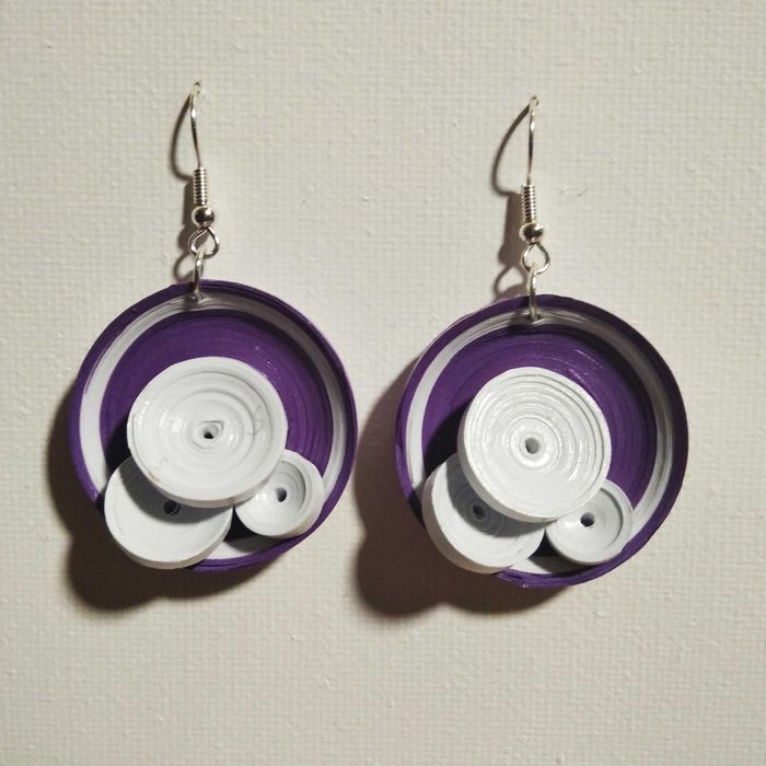 Обици - квилинг техника