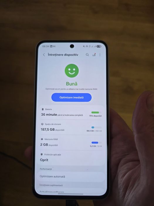 Samsung galaxy A56, 256GB. 54 cicluri de încărcare.