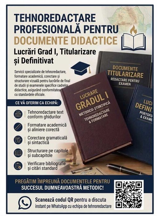 Echipă profesioniști: Tehnoredactare Lucrări Grad I, Titularizare și Definitivat