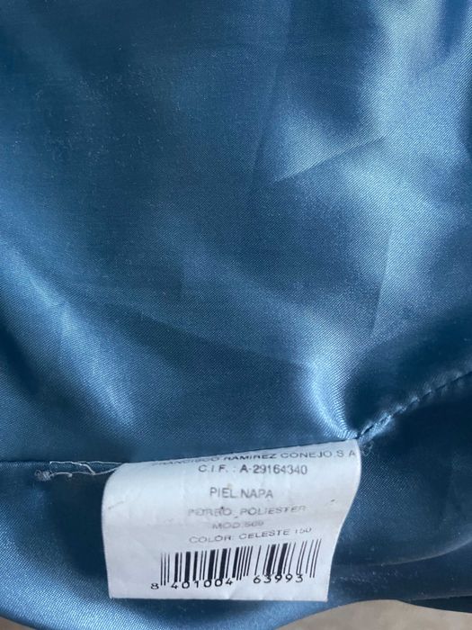 Jacheta piele naturala bleu