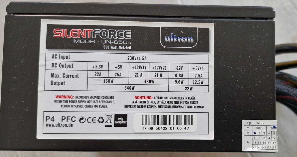 Mushkin Redline 2x4 DDR3 1866/ Ultron 650 W  /Geil 4x2DDR2 и др