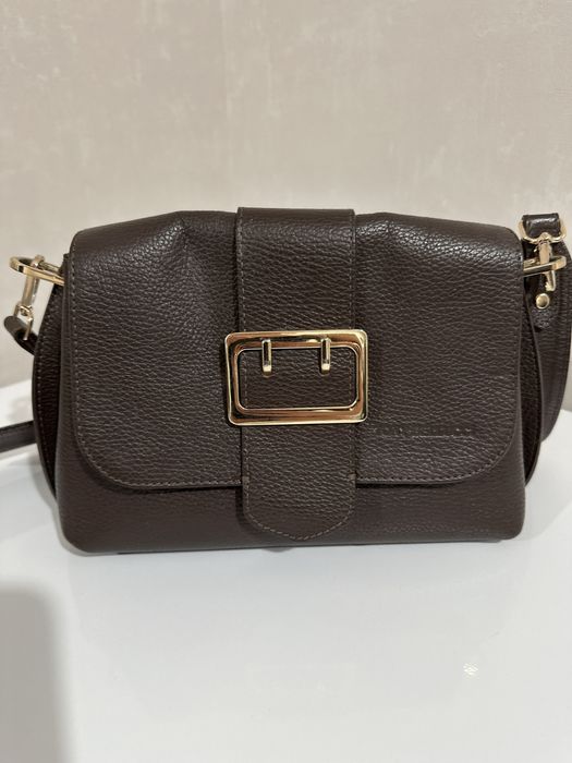 Сумка багет натуральная кожа