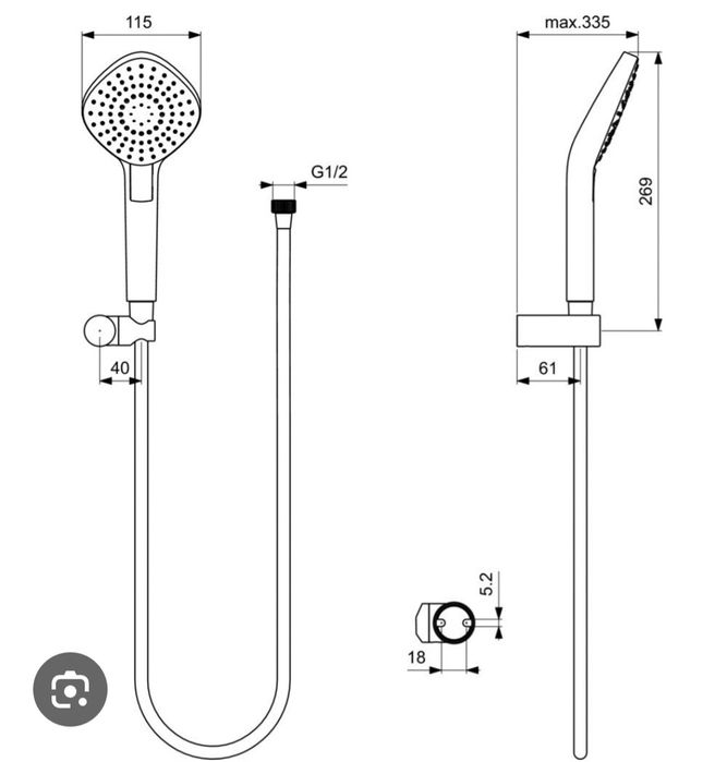 Set de dus Ideal Standard IdealRain Evo Diamond