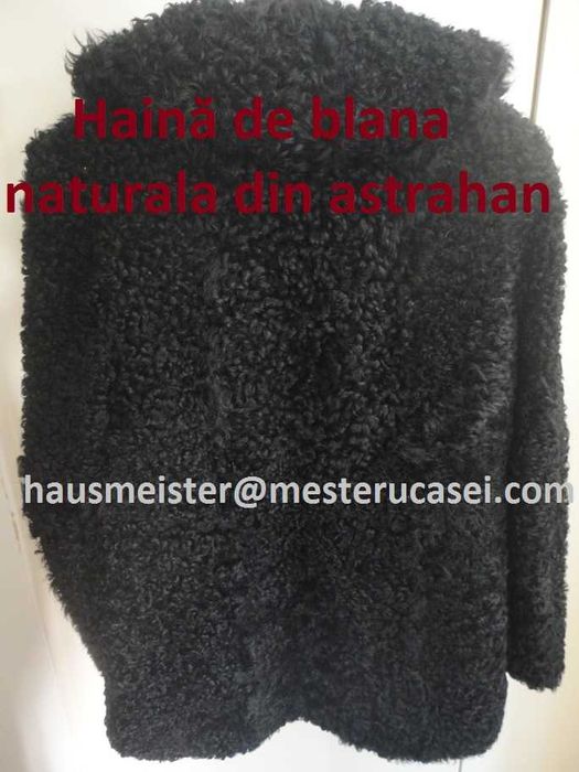Haină scurtă din blană astraham, neagră