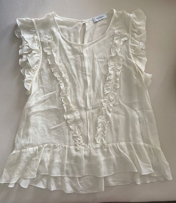 Top MAX&Co. albă/ivory cu volane – XS