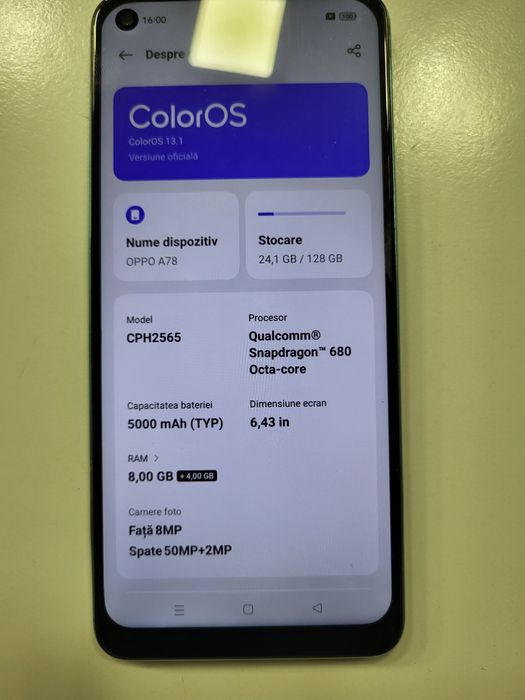 Oppo a78 Cutie ca Nou Impecabil