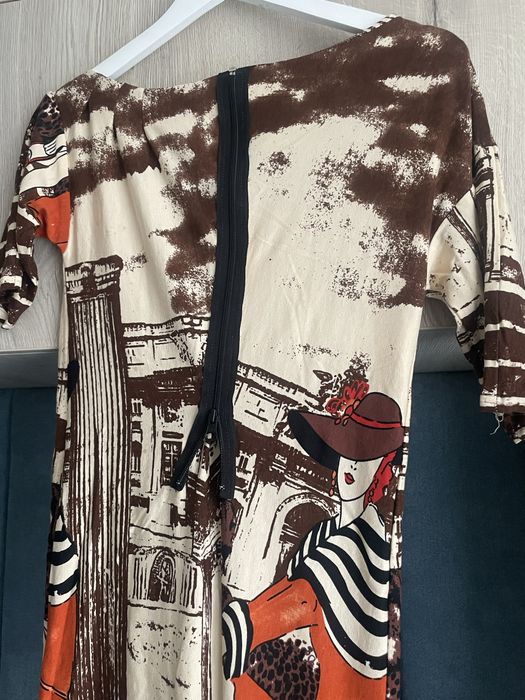 Туника рокля в кафяво и оранжево VETEIDA