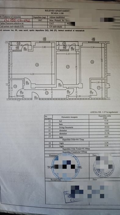 Apartament 3 camere, 92mp, bloc nou