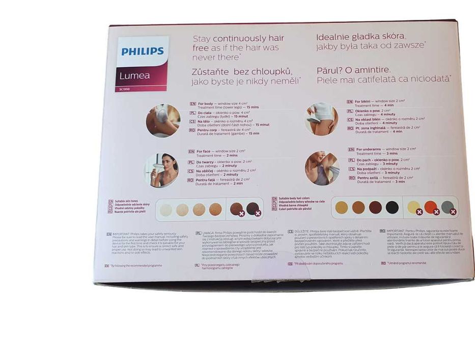Philips Lumea IPL SC1998 – epilator laser IPL, stare impecabilă, complet în cutie