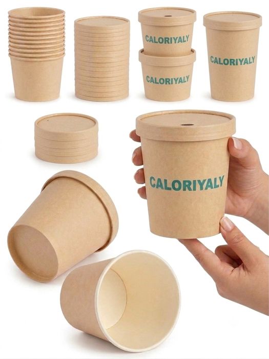 Одноразовая бумажная посуда: стаканы, bowls, касушки