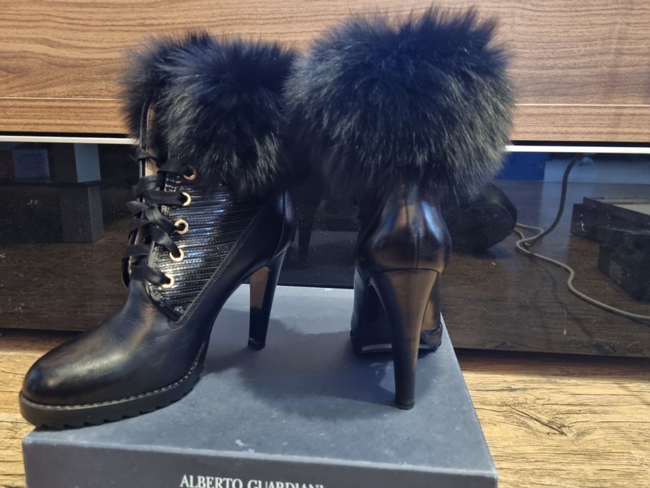 Италиански боти с ток AlBERTO GUARDIANI Оригинални