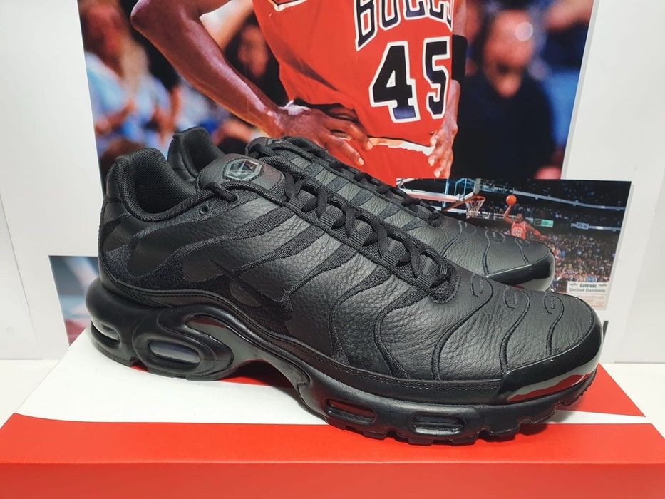 !ПРОМО! Nike Air Max Plus 'TN' Leather | Triple Black | + КУТИЯ