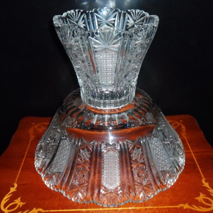 Fructieră mare din cristal Bohemia.