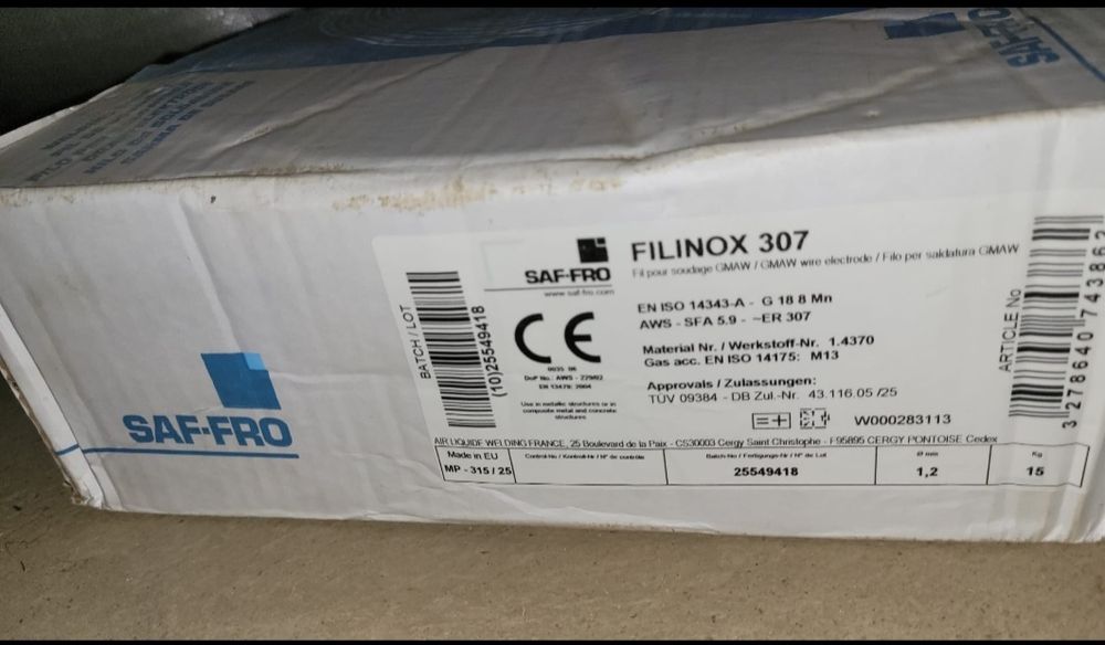 Sarma de sudat SAF-FRO FILINOX 307 1,2mm 15kg Sarma Sudura