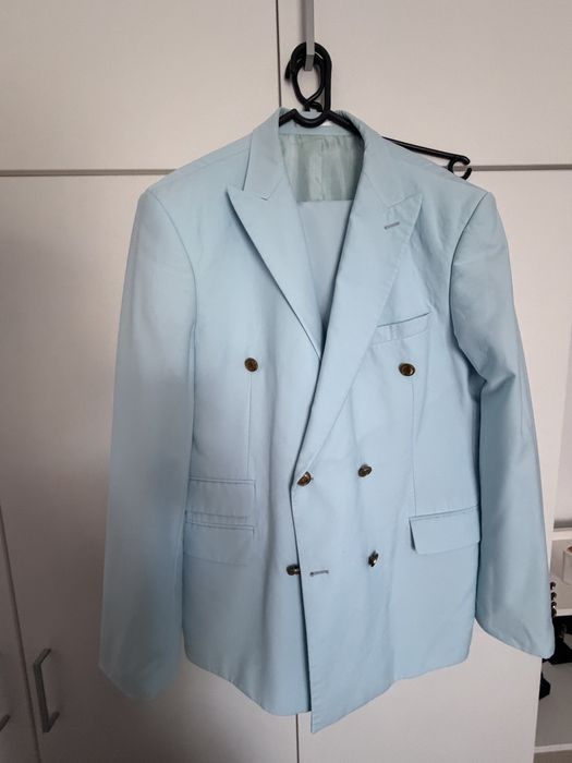 Vand Costum Barbat Turcoaz/Albastru L-XL slim