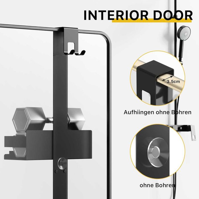 Cooeco Душ рафт за окачване без пробиване изработен от неръждаема стом