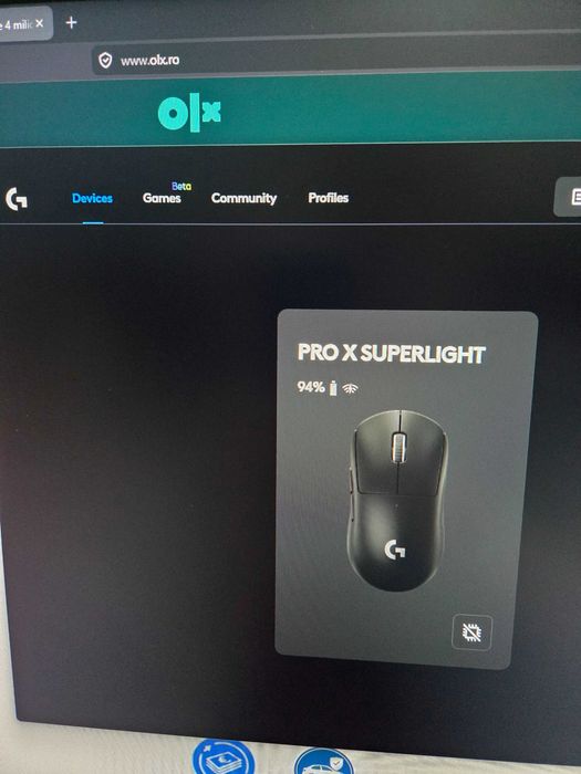 Mouse gaming Logitech G Pro X Superlight + custom skates