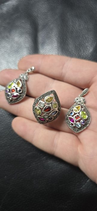 Set din argint pietre prețioase