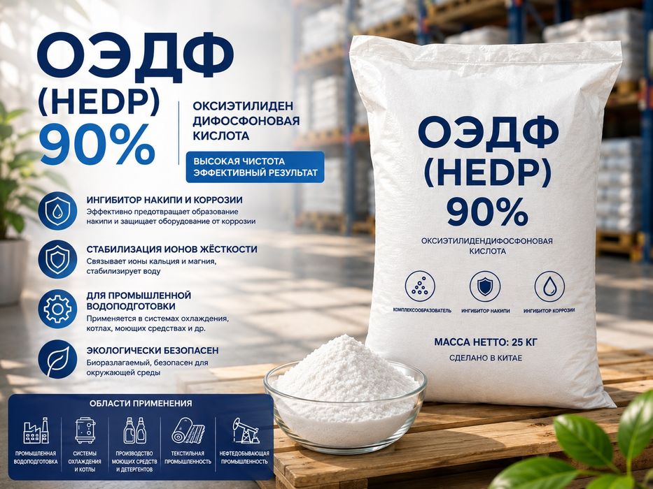 ОЭДФ (HEDP) 90%. Оксиэтилидендифосфоновая кислота)
