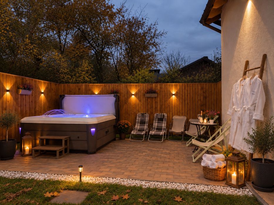 Cabana premium cu jacuzzi si parau pe teren, Nu este disponibila de revelion !