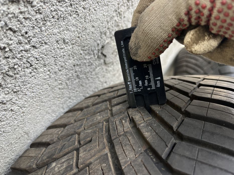 Set 4 roti complete cu anvelope noi allseason Continental Contact2 dimensiune 215/55R17 jante 5x112 R17 pentru gama Skoda Vw Audi impecabile, pret FIX