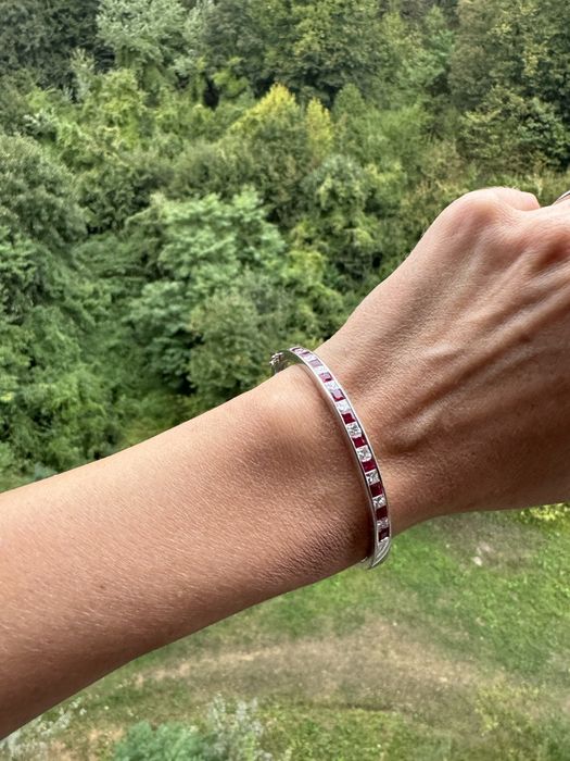 Vand bratara cu diamante naturale si rubine