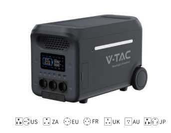 Портативна Зарядна Станция (с LiFePO4 Батерия и Wifi ) V-tac 3000W / 2560Wh