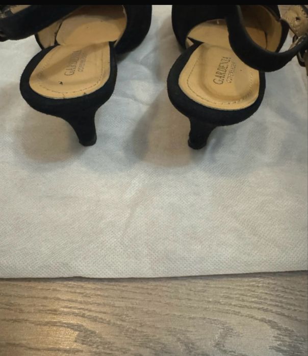 Black suede real leather kitten heels slingback Gardenia Copenhagen