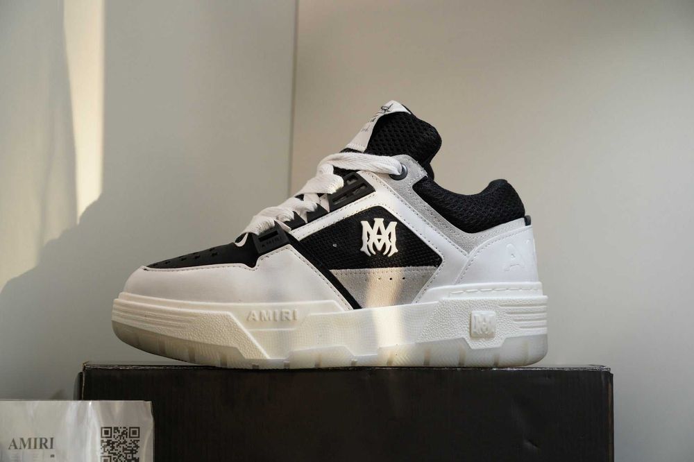 adidasi Amiri MA-1 Lace-Up Sneakers Black&White transp gratuit