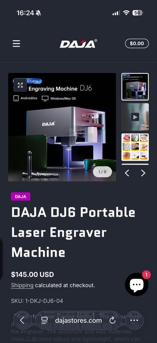 DAJA DJ6 лазер за гравиране