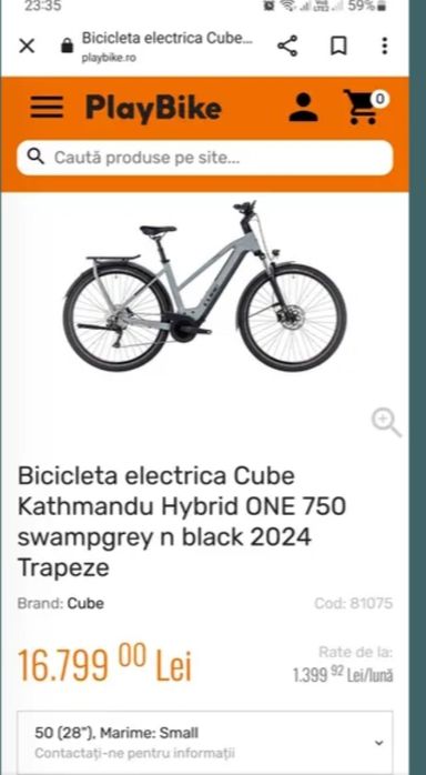 Cube kathmandu hibrid one 750 trapeze 2024 echipare shimano / bosch