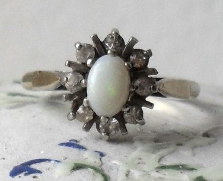 Inel Art Deco din aur galben si alb 375/9ct