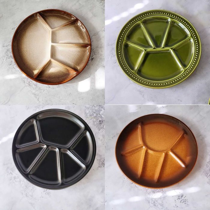 Керамични тежки чинии за фондю или закуска