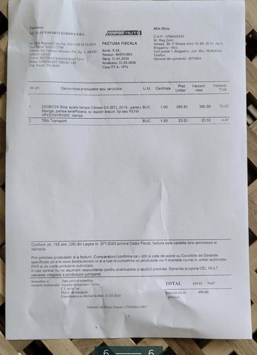 Lampa stop stânga originală/ nouă pentru Citroen C4 II