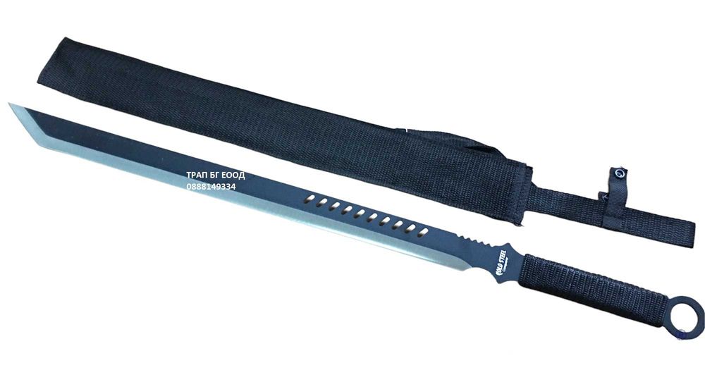 Катана Меч Танто Две разцветки  с кания за носене на гръб Мачете