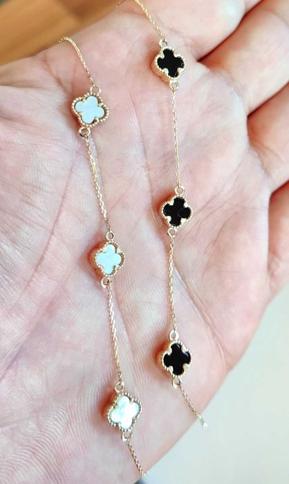 Златно колие със седефена детелина Van Cleef & Arpels VCA Alhambra