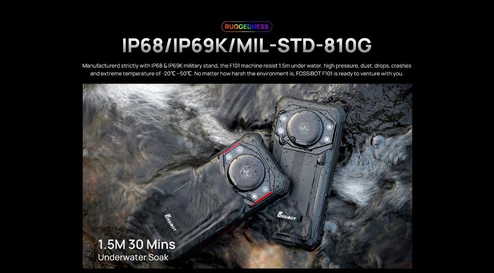 Sigilat telefon  rugged Fossibot F101P 10600mAh IP68