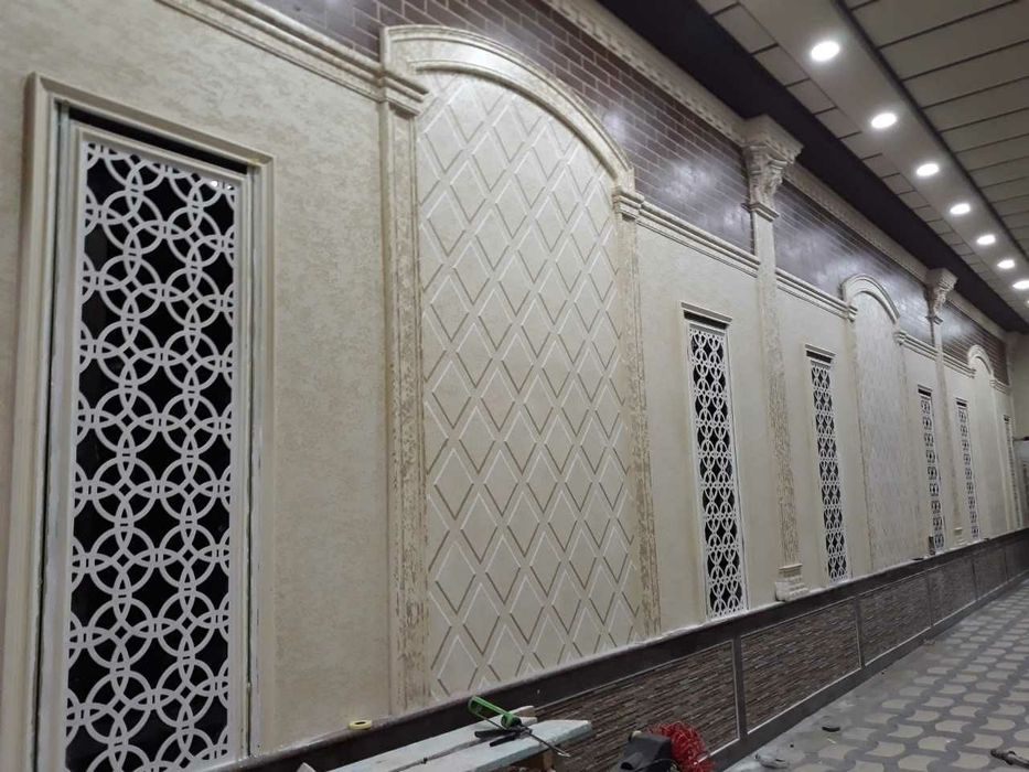 Фасадные работы натуральный травертин и мрамора гранита под ключ