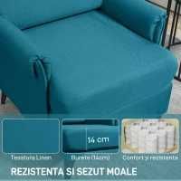 Fotoliu Modern comfortabil , verde , HOMCOM