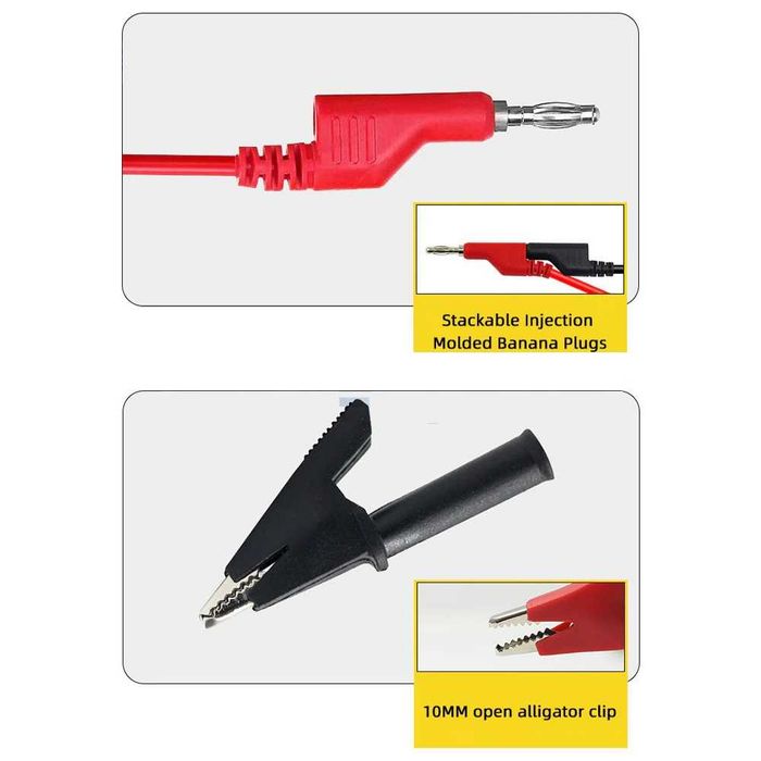 Set cabluri de testare mufa banana 4mm clesti crocodil multimetru