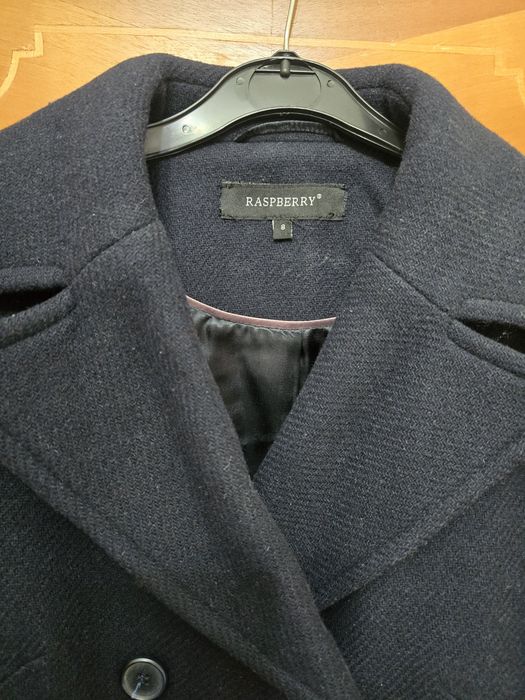 Palton lana, marime S, bleumarin, Raspberry
