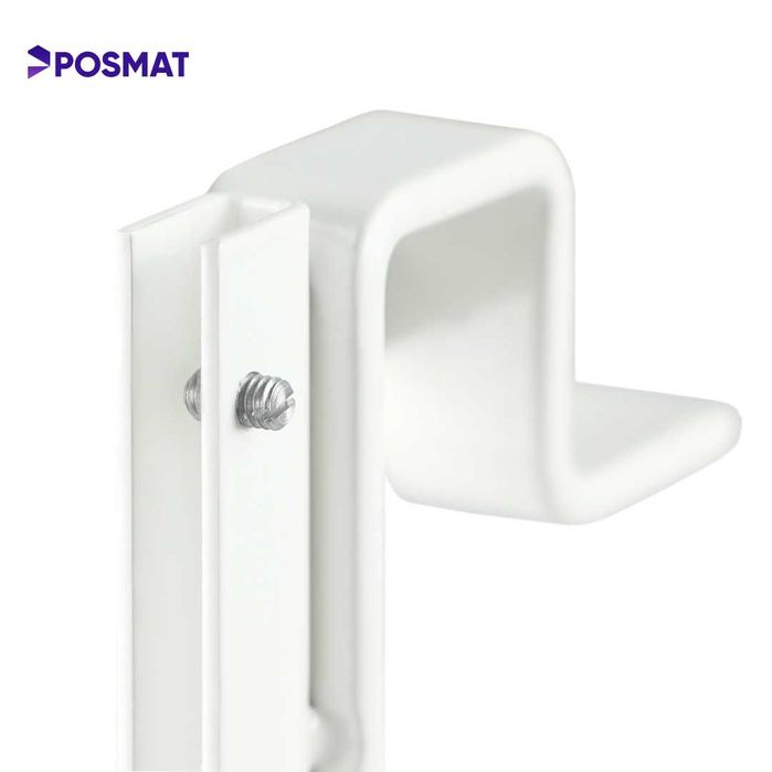 Струбцина CLAMP HOLDER-L90 с вертикальным П-держателем вывесок отгибом