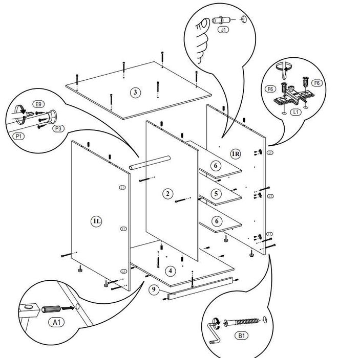 Двукрил гардероб Савана - лен