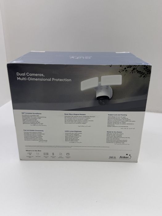 Camera de supraveghere eufy FloodLight E340, 3K Full HD, Wi-Fi 6 Noua